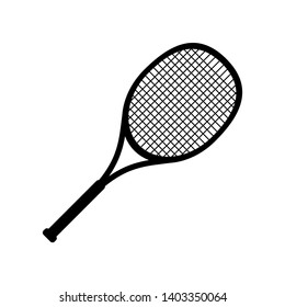 Tennis racket vector icon on white background. 