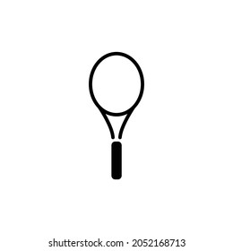 Icono del vector de la raqueta de tenis.Raqueta de tenis negra.