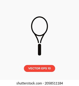 Tennis Racket Vector Icon.Black Tennis Racket.