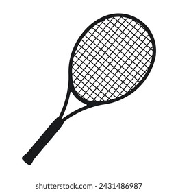 Ilustración vectorial de raqueta de tenis, símbolo de raqueta de tenis de estilo clipart	
