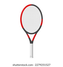 Raqueta de tenis, ilustración vectorial, aislada en fondo blanco