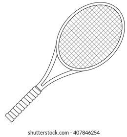 Tennis racket. Vector illustration isolated on white background