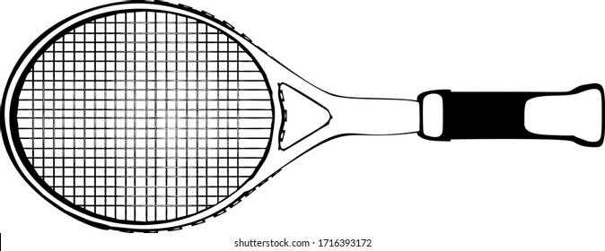 Tennis racket vector illustration on white background