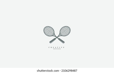 Tennis Racket vector logo design 