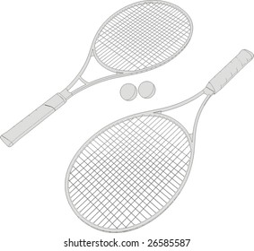 Tennis Racket Vector Look Like Paint