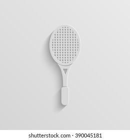 tennis racket vector paper icon