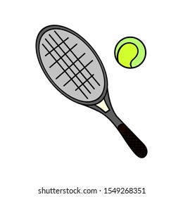 Tennis racket, vector set illustration