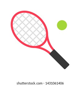 Tennis racket vector, Summer Holiday related flat style icon