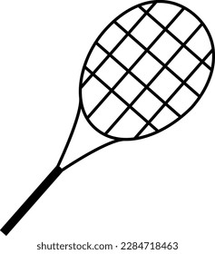Tennis Racket Vectorized Black Icon