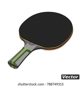 Tennis racket in vector.Racket for table tennis in the vector.Ping-pong racket in vector on white background.
