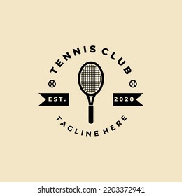 Tennis rackets badge logo template design