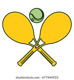 tennis rackets with ball