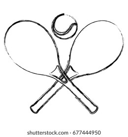 tennis rackets with ball
