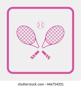 Tennis rackets with ball icon.