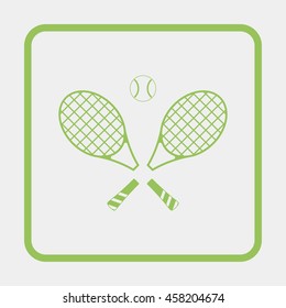 Tennis rackets with ball icon.