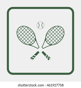 Tennis rackets with ball icon.