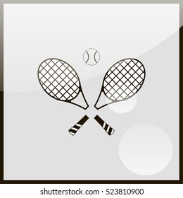 Tennis rackets with ball icon.