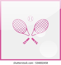 Tennis rackets with ball icon.
