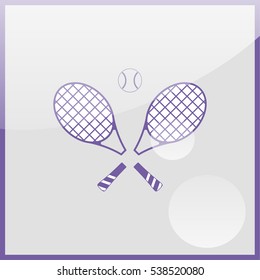 Tennis rackets with ball icon.