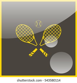 Tennis rackets with ball icon.
