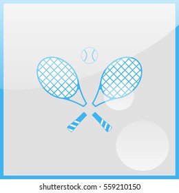 Tennis rackets with ball icon.