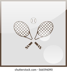 Tennis rackets with ball icon.