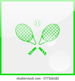 Tennis rackets with ball icon.