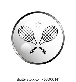 Tennis rackets with ball icon.