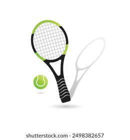 Tennis rackets and ball icon colored and isolated,Vector icon for sports apps and web