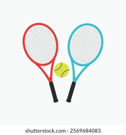 tennis rackets and tennis ball illustration