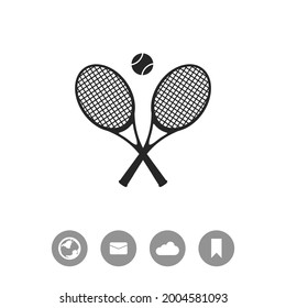 Tennis rackets with ball vector icon.