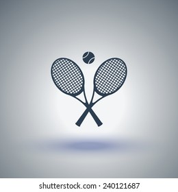 Tennis rackets with ball vector icon