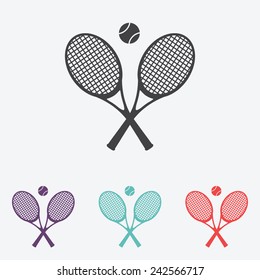Tennis rackets with ball vector icon