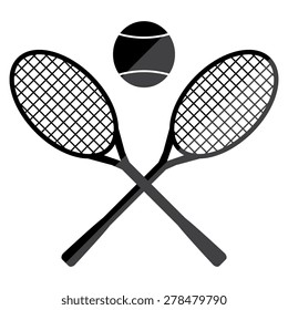 Tennis rackets with ball vector icon 