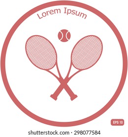 Tennis rackets with ball vector icon