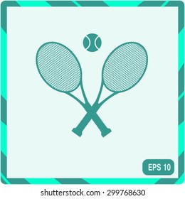 Tennis rackets with ball vector icon