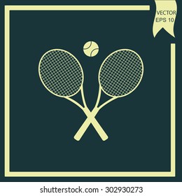 Tennis rackets with ball vector icon