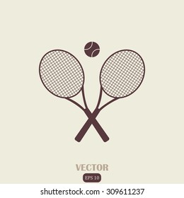 Tennis rackets with ball vector icon