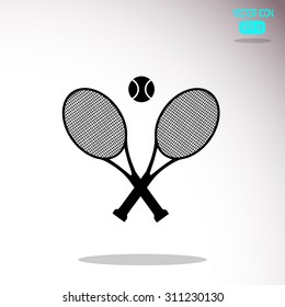 Tennis rackets with ball vector icon