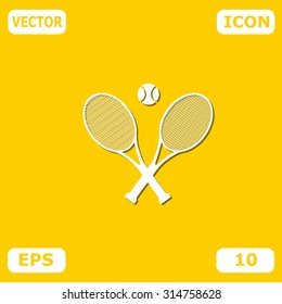 Tennis rackets with ball vector icon