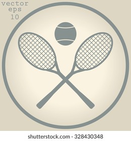  Tennis rackets with ball vector icon