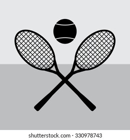 Tennis rackets with ball vector icon 
