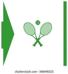 Tennis rackets with ball vector icon.