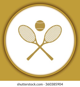 Tennis rackets with ball vector icon 