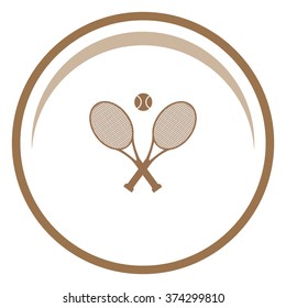 Tennis rackets with ball vector icon.