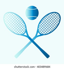 Tennis rackets with ball vector icon 