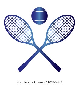 Tennis rackets with ball vector icon