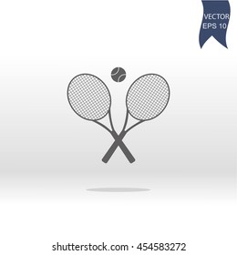 Tennis rackets with ball vector icon