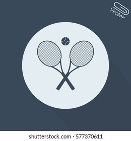 Tennis rackets with ball vector icon