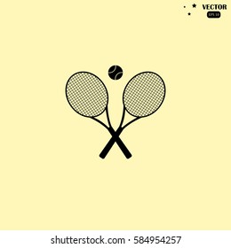 Tennis rackets with ball vector icon